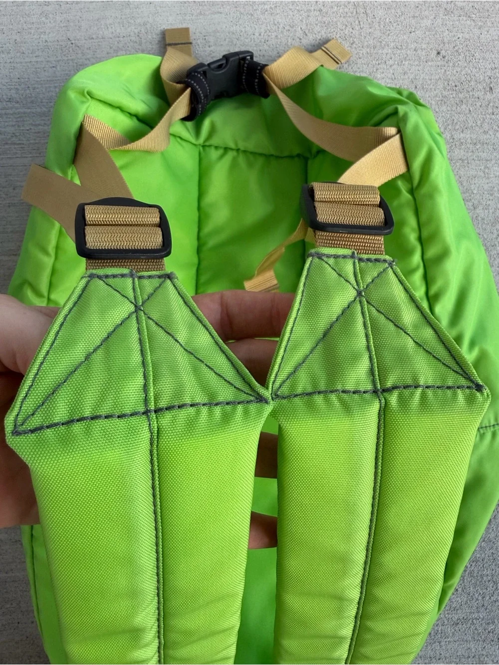 L.L.Bean Backpack Lime Green Reflective School Travel Daypack Tabarini 19”